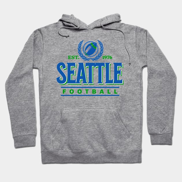 Retro Seattle Football Vintage Crest Hoodie by funandgames